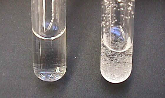 Sugar in water and carbon tetrachloride.
